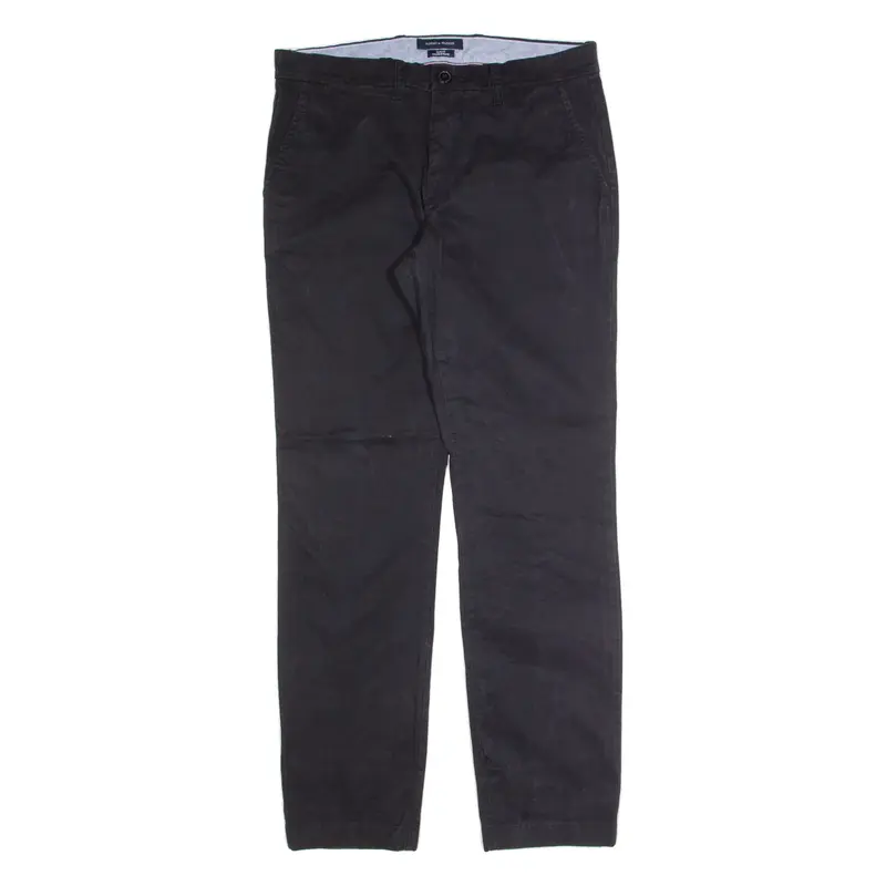 TOMMY HILFIGER Chino Mens Trousers Black Slim Tapered W31 L29