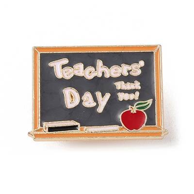 Teacher's Day Theme Rack Plating Light Gold Alloy Brooches