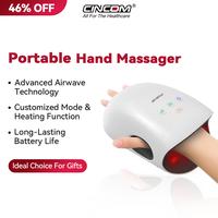 CINCOM Portable Hand Massager with Comfort Heat - Cordless, Adjustable Settings, Auto-Off, White, Black, Pink, Blue, Perfect ...