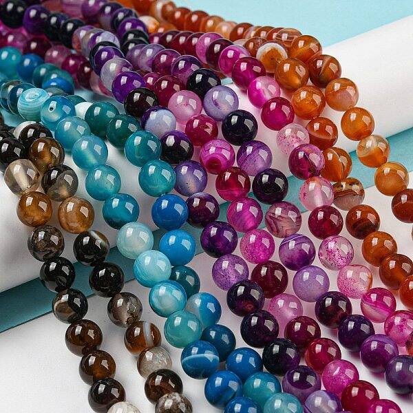 Natural Striped Agate/Banded Agate Strands