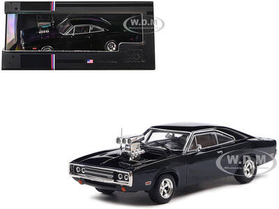 1970 Dodge Charger with Blown Engine Black 1/43 Diecast Model by IXO Models