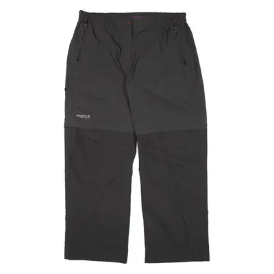 REGATTA Zip-off Trousers Grey Loose Straight Womens W31 L26