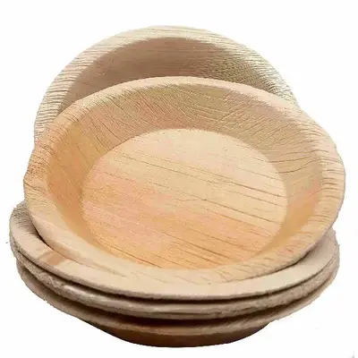Dtocs Palm Leaf Plates 6 Inch Round Shallow (Pack 50) | Bamboo Plate Like Compostable Disposable Wedding Plates For Serving F...