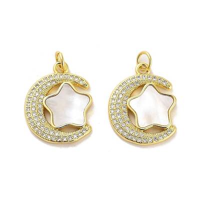 Brass Micro Pave Clear Cubic Zirconia Pendants