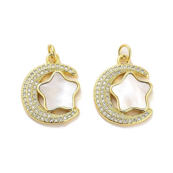 Brass Micro Pave Clear Cubic Zirconia Pendants