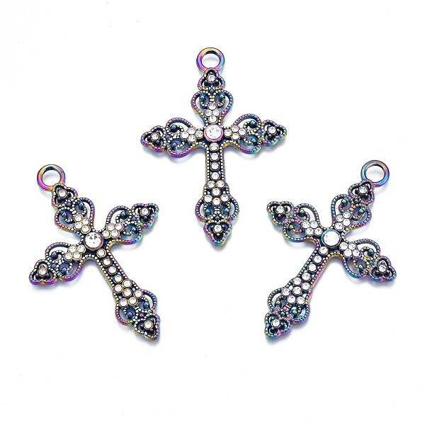 Rack Plating Rainbow Color Alloy Pendants