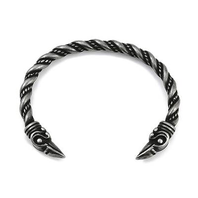 Viking 304 Stainless Steel Twisted Eagle Open Cuff Bangles for Men