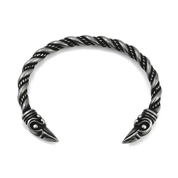 Viking 304 Stainless Steel Twisted Eagle Open Cuff Bangles for Men