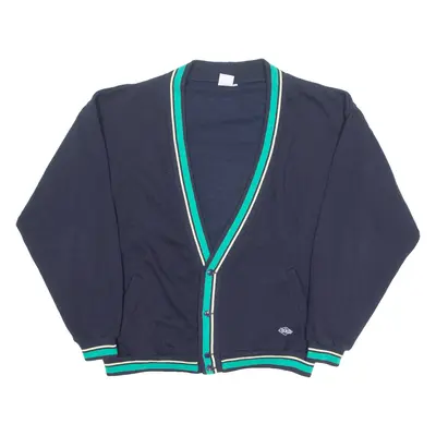 LEE COOPER Mens Cardigan Blue V-Neck Tight Knit 3XL