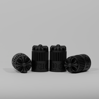 Not_Chrome Style Tire Valve Stem Caps for Cars, Bikes, Motorcycles, ATV (Set of 4)