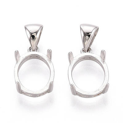 925 Sterling Silver Charms Claw Cabochon Settings