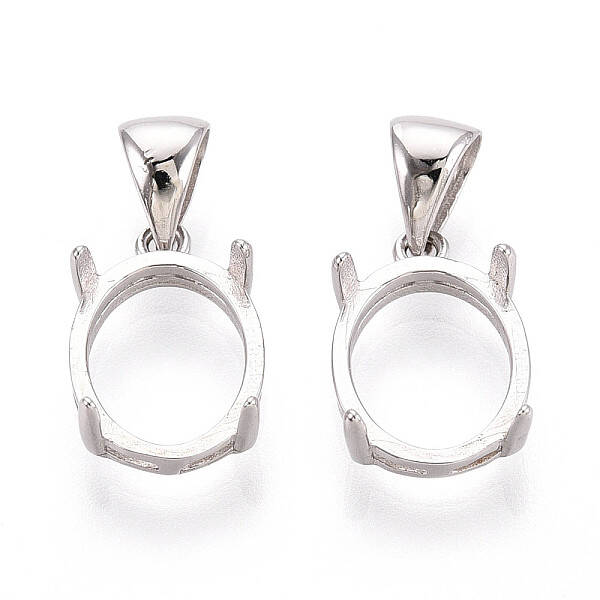 925 Sterling Silver Charms Claw Cabochon Settings