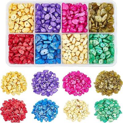 144G 8 Style Natural & Synthetic Gemstone Beads Strands