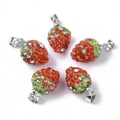 Polymer Clay Rhinestone Pendants