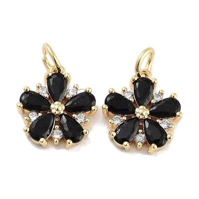 Brass Micro Pave Cubic Zirconia Charms