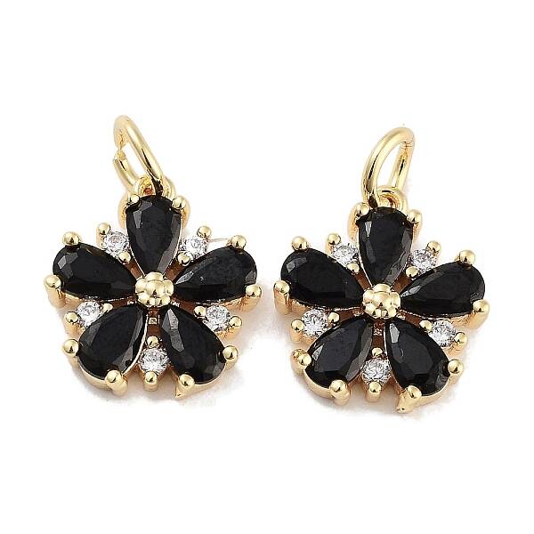 Brass Micro Pave Cubic Zirconia Charms