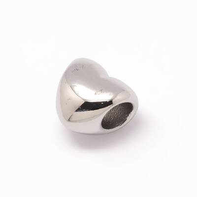 Tarnish Resistant Heart 304 Stainless Steel European Large Hole Beads