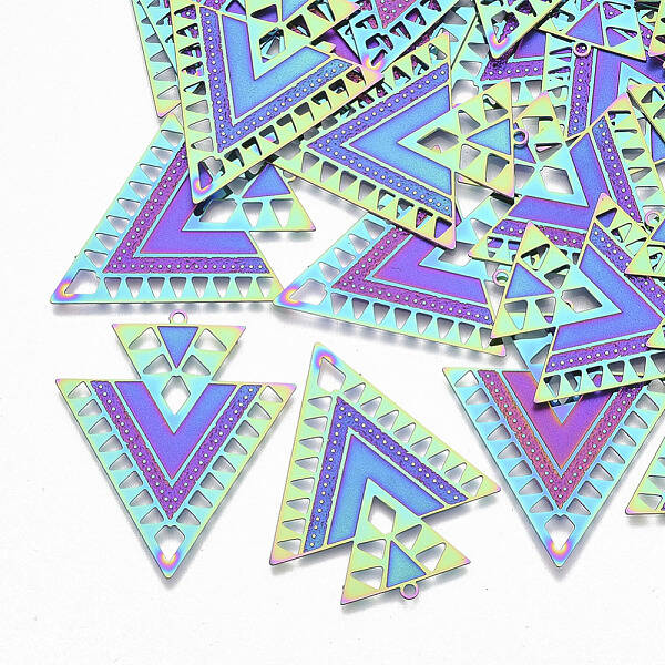 Ion Plating(IP) 304 Stainless Steel Filigree Pendants