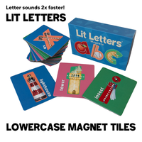 Lit Letters Magnet Tiles Official Lit to Lead Product | Learn Letter Sounds up to 2X Faster | Alphabet Fridge Magnets | Embed...