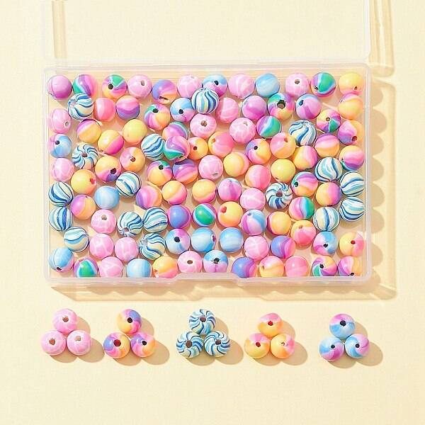 120Pcs 6 Colors Handmade Polymer Clay Beads