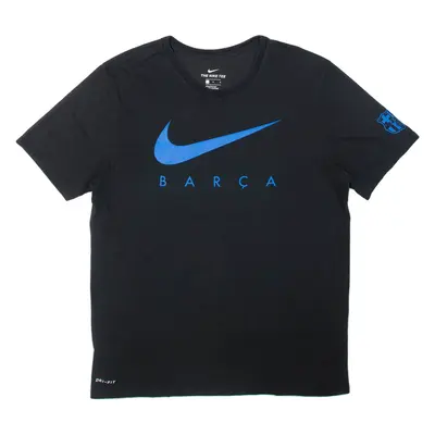 NIKE FC Barcelona Mens Football Shirt T-Shirt Black S