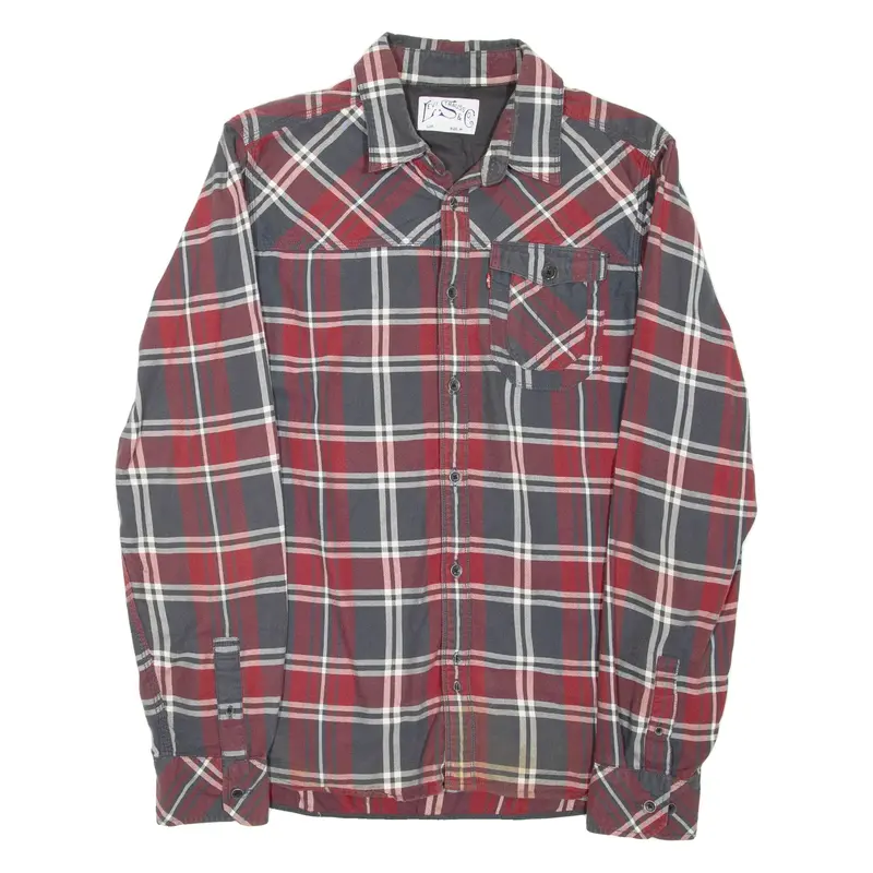 LEVI'S Mens Shirt Red Check Long Sleeve M