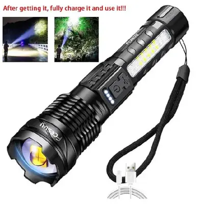 【lowest price】LED super bright flashlight aluminum alloy lamp head is resistant to falling/5000mAh long battery life/seve...