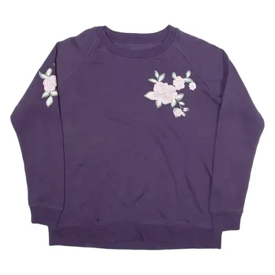 Floral Womens Sweatshirt Purple M