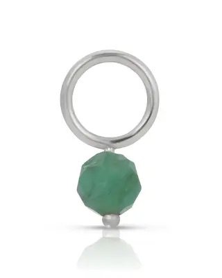 14K Fine One Love Birthstone Charms | Month/Gemstone: May - Emerald | Metal Color: Solid White Gold