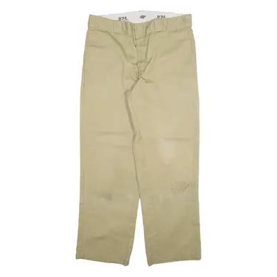 DICKIES 874 Workwear Mens Trousers Beige Regular Straight W32 L28