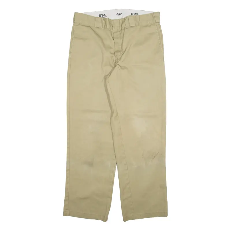 DICKIES 874 Workwear Mens Trousers Beige Regular Straight W32 L28