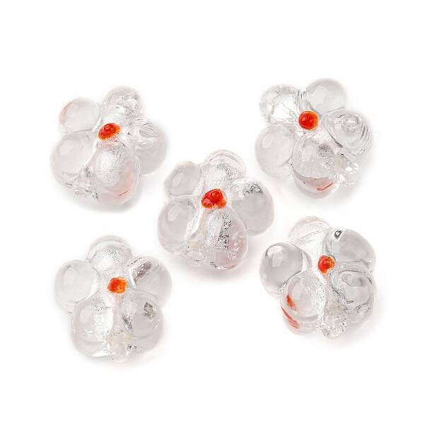 Handmade Silver Foil Glass Lampwork Beads