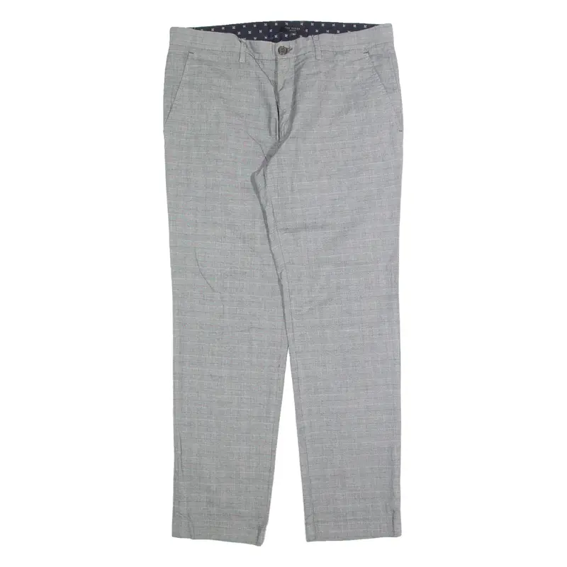 TED BAKER Chino Mens Trousers Grey Slim Tapered W34 L28