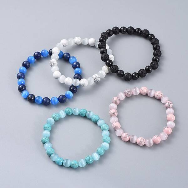 Natural & Synthetic Gemstone Stretch Bracelets
