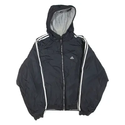 ADIDAS Mens Jacket Black Nylon Hooded XL