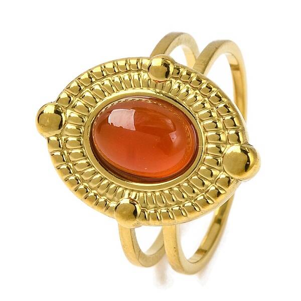 Oval Natural Carnelian Finger Rings