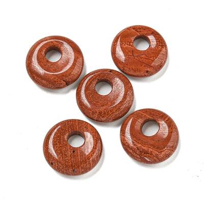 Natural Red Jasper Donut/Pi Disc Charms