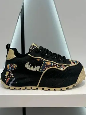 Men's Ethnic Pattern Patchwork Lace Up Low Top Sneakers, Casual  Men Shoes, Comfortable Breathable Sports Shoes, Fashionable ...