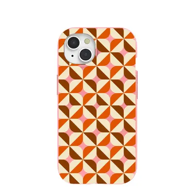Bubblegum Pink Groovy Tiles iPhone 15 Case