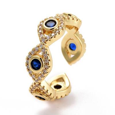Evil Eye Cubic Zirconia Cuff Ring