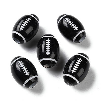 Spray Printed Opaque Acrylic European Beads