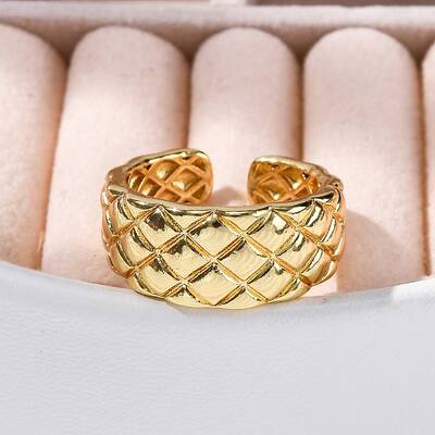 Rack Plating Brass Open Cuff Finger Rings for Women