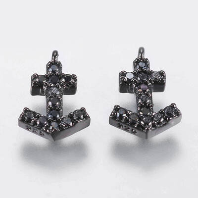 Brass Micro Pave Cubic Zirconia Charms