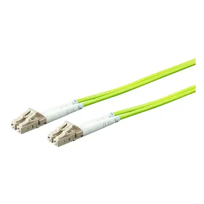45951 Monoprice MM OM5 Fiber Optic Cable LC-LC UL 2mm 25-/125 OFNR Duplex Green 30m