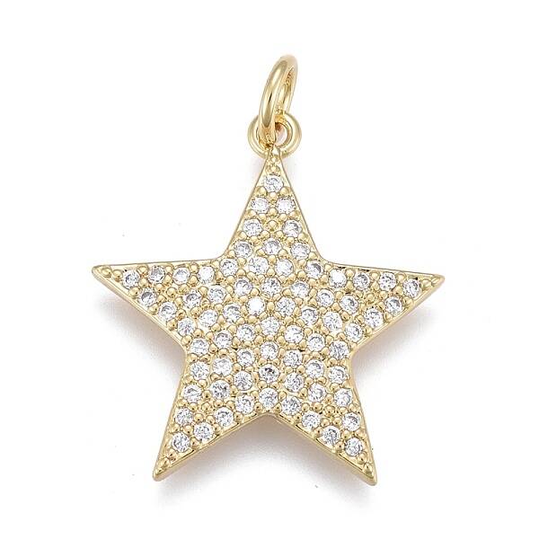 Brass Micro Pave Clear Cubic Zirconia Pendants
