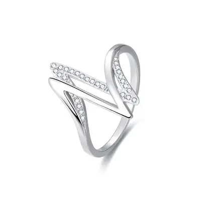 Beneto Silver ring with zirconia AGG143 - Circuit: 50 mm