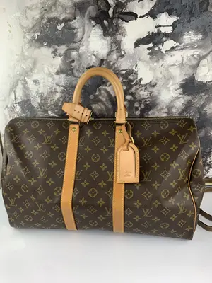Pre-owned Louis Vuiton canvas Tote Bags Keepall Tote