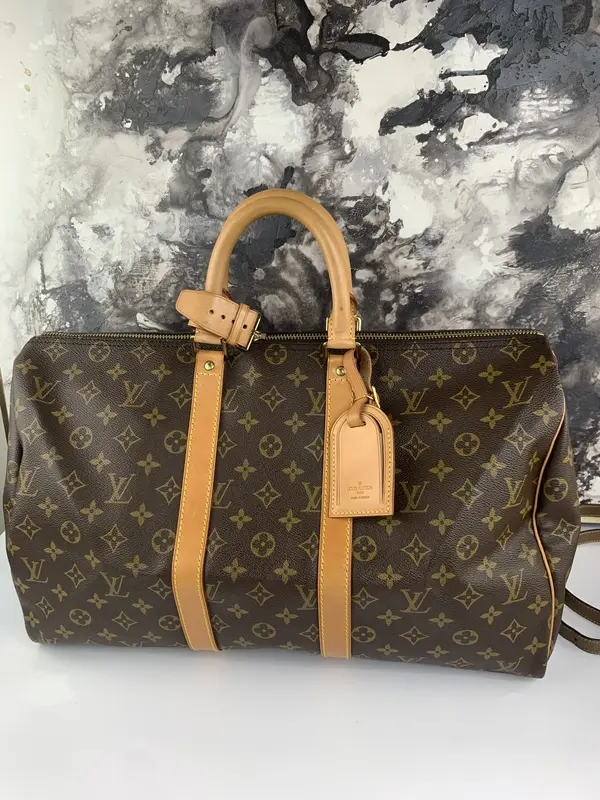 Pre-owned Louis Vuiton canvas Tote Bags Keepall Tote