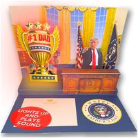 TALKING Trump Pop Up Father's Day Card with Light and Sound - Presidential Message to Dad from Donald with Trump's Real Voice...