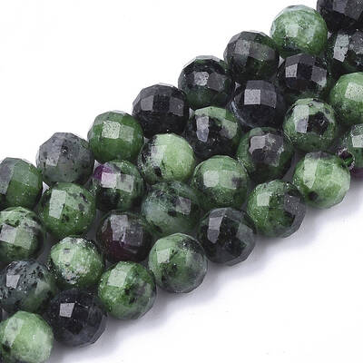 Natural Ruby in Zoisite Beads Strands